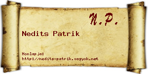 Nedits Patrik névjegykártya